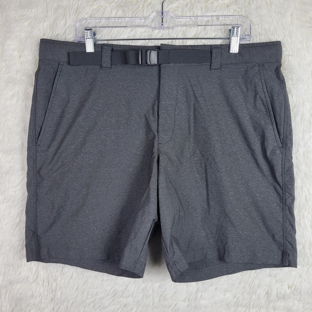 Columbia Sullivan Bay EXS Belted Shorts Men‎ Size 38 Gray 8" Hiking Outdoor